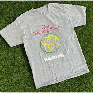 Rare Vintage NASDAQ Trading Floor T-Shirt – Gray, Size Unisex M